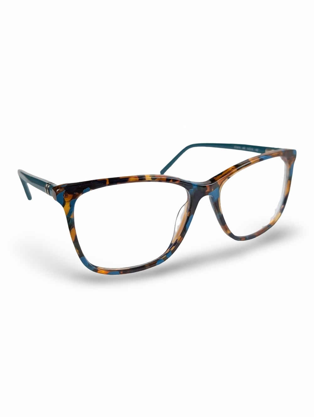 MARCHON NYC Tortoiseshell Square Frame Glasses with Teal M-5015 340 53▫15 140